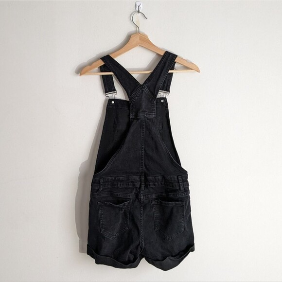Rue 21 Black Distressed Overalls Shortalls - Picture 2 of 7